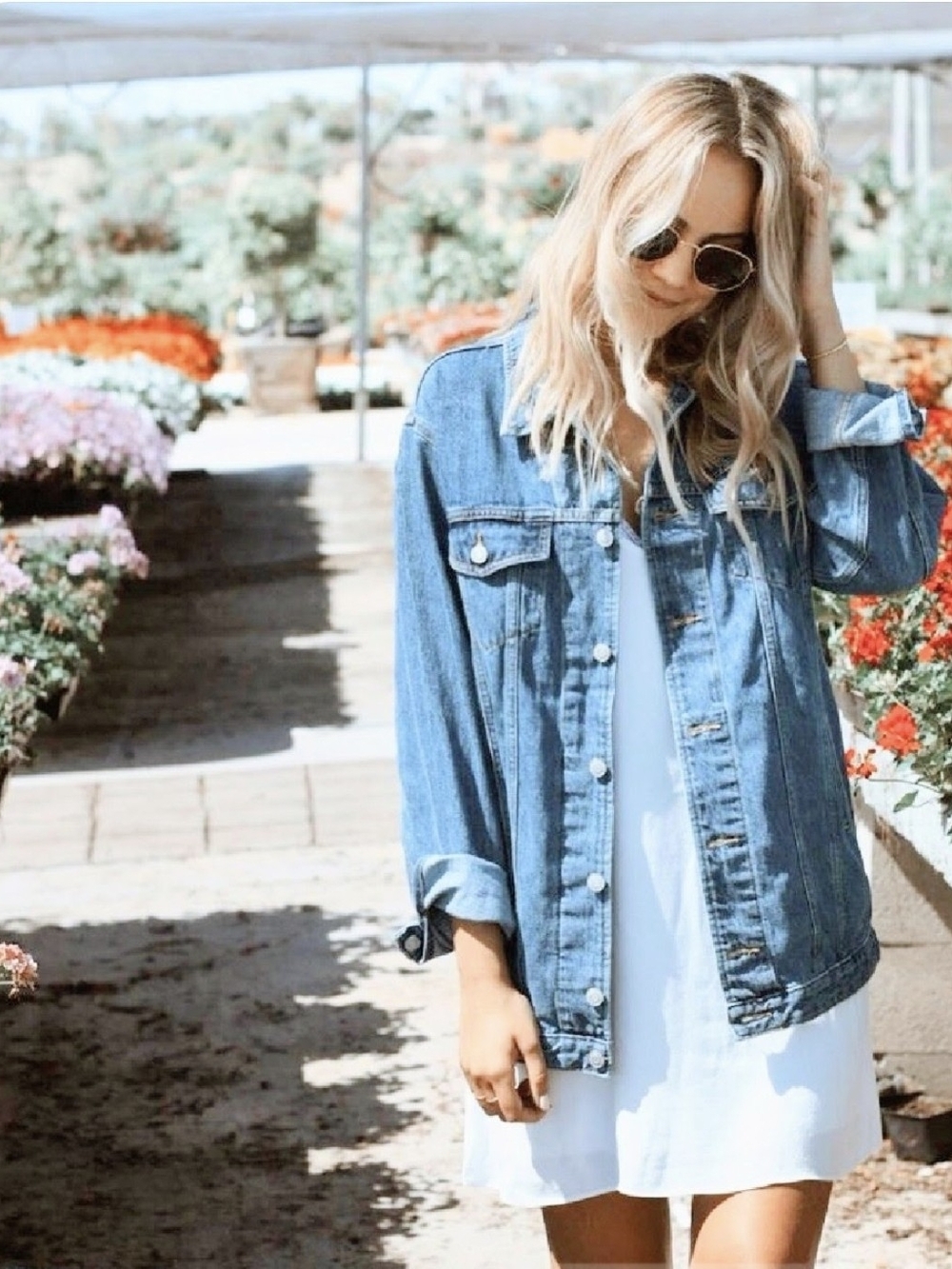 Aritzia Light Blue Oversized Denim Jean Jacket